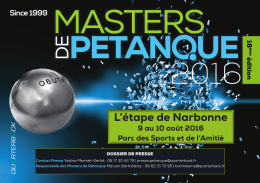 Narbonne 2016 - Masters de Pétanque