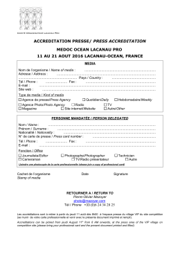 Lacanau Pro demande accreditation 2016