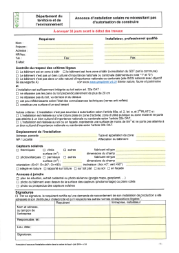 formulaire annonce d`installation solaire