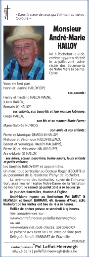 Monsieur André‑Marie HALLOY