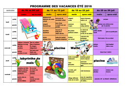 Programme juillet 2016 - Communauté de Communes du Val d`Amour