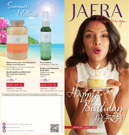 Offres Août 2016 - Jafra Cosmetics