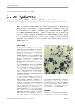 Cytomégalovirus - Swiss Medical Forum