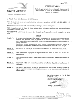 Arrêté portant réglementation temporaire de la circulation et du
