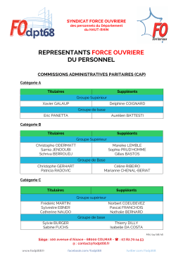 REPRESENTANTS FORCE OUVRIERE DU PERSONNEL