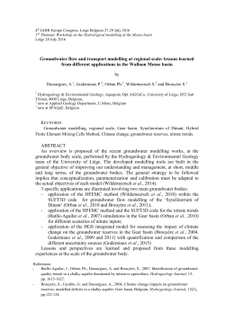 Groundwater flow and transport modelling at regional scale