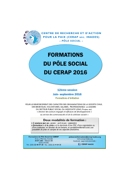 to the PDF file. - Centre de Recherche et d`Action pour la