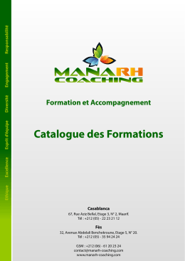 Catalogue des Formations ManaRH Coaching