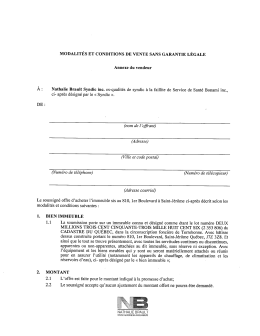 modalités et conditions de vente et formulaire de