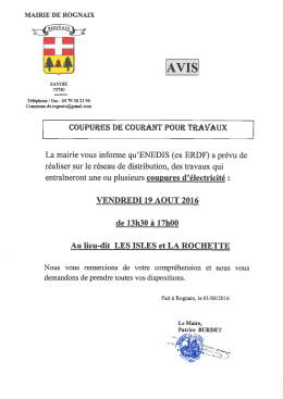 coupure électricité pour travaux le 19 août