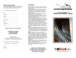 Programme annuel de l`association des amis de l`orgue de Courtenay