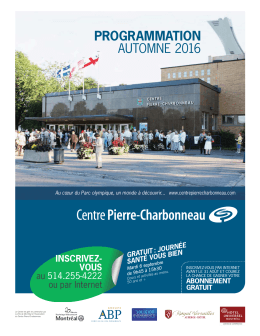 programmation automne 2016 - Centre Pierre