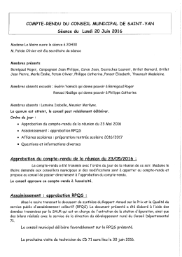 conseil municipal du 20 juin 2016 - Commune de Saint-Yan
