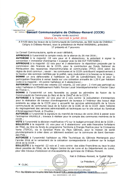 Compte rendu de séance Compte rendu du dernier Conseil