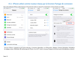 A12 –iPhone utilisé comme routeur réseau par la fonction Partage