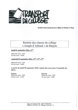 Page 1 Syndicat Intercommunal des Coll&egrave;ges de Barjols et Vinon