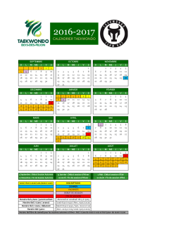 Calendrier saison 2017 - Taekwondo Bois-des