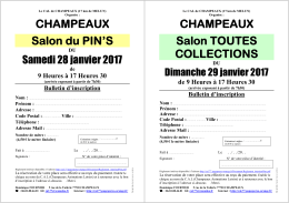 Bulletin d`inscription - Champeaux Animations Loisirs