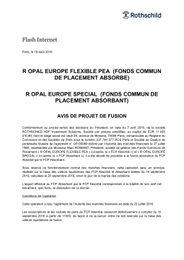 Flash Internet R OPAL EUROPE FLEXIBLE PEA (FONDS COMMUN