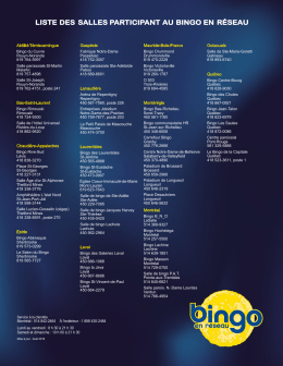 Liste des salles participantes au bingo - Loto