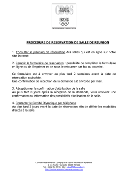 PROCEDURE DE RESERVATION DE SALLE DE REUNION 1