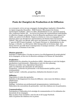 Poste de Chargé(e) de Production et de Diffusion