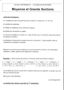 Moyennes et Grandes sections