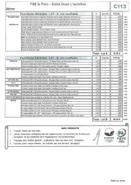 Page 1 FSE je Parc = Saint ouen L`aum&ocirc;ne Fournitures G&eacute;n&eacute;rales