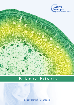 Botanical Extracts - SCS Formulate 2016