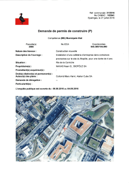 Avis d`enqu&ecirc;te 31-2016 - Biop&ocirc;le- Caf&eacute; Bio