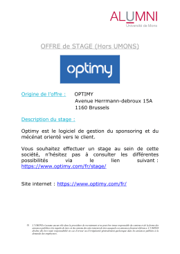 20160809 OS2 OPTIMY Stages en informatique et gestion