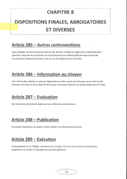 Page 1 CHAPITRE 8 DISPOSITIONS FINALES, ABROGATOIRES