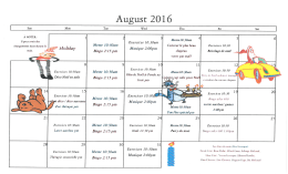 Calendrier des activités