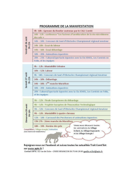 Le programme des 3 jours