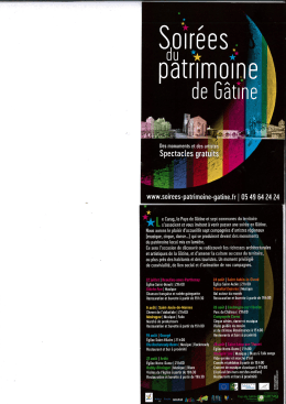 Page 1 www.soirees-patrimoine-gatine.fr | 0549 642424 A. * e