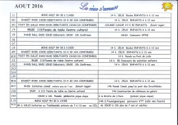 programme août 2016