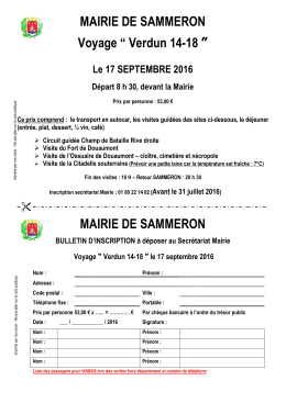 MAIRIE DE SAMMERON Voyage “ Verdun 14