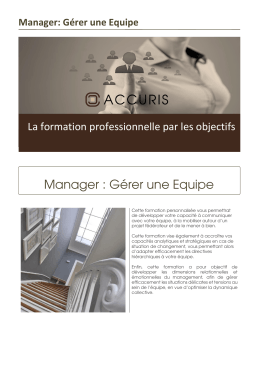 Manager : Gérer une Equipe