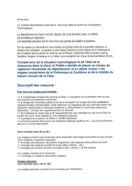 Le d&eacute;partement du Gard conna&icirc;t, depuis ces trois derniers mois, un