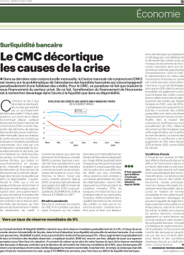 Le CMC décortique les causes de la crise