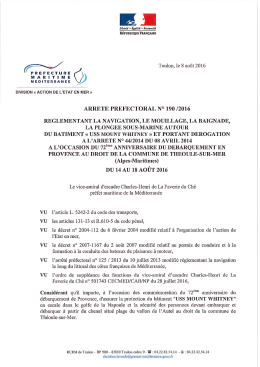 2016 -190 - Pr&eacute;fecture maritime de la M&eacute;diterran&eacute;e