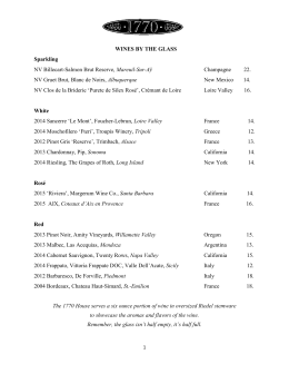 Wine List PDF - The 1770 House