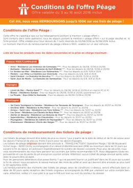 Conditions - Travelfactory