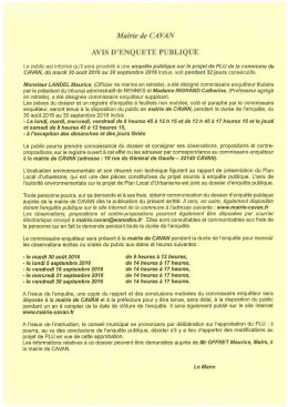 avis d`enqu&ecirc;te publique PLU
