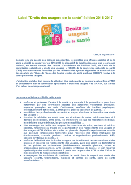 L`appel à projet - Agences Régionales de Santé: Normandie