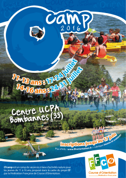 Brochure O`camp 2016 14-16 ans - Fédération Française de Course