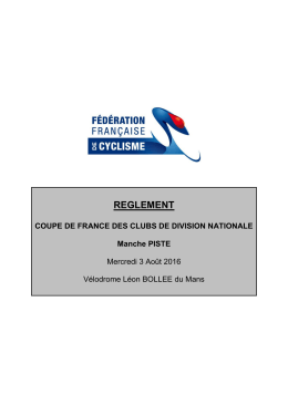 reglement - CicleWeb - Fédération Française de Cyclisme
