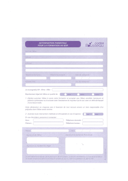 Autorisation parentale