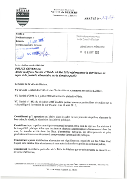 Arrêté N°1717 – Police Générale