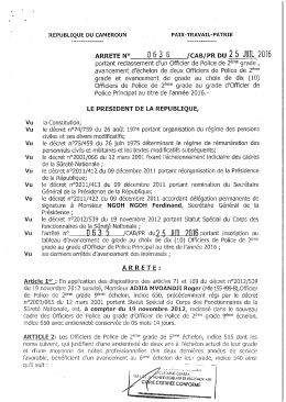 Officier de Police Principal - Délégation Générale à la Sûreté